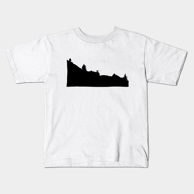 Chamois silhouette mountains Kids T-Shirt by artirio